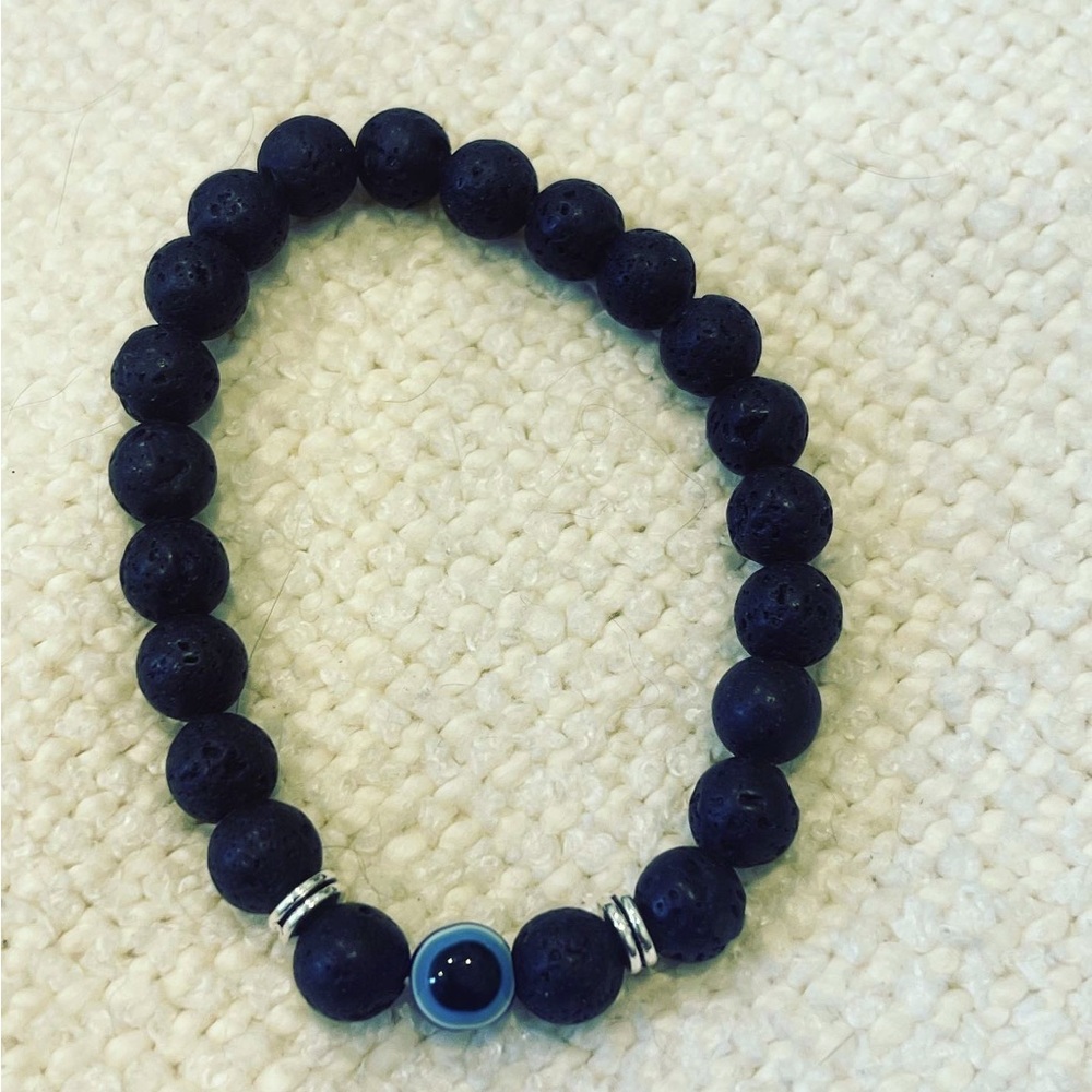 Evil eye 🧿 in lava stone bracelet